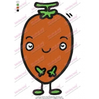 Cartoon Carrots Fruit Embroidery Design